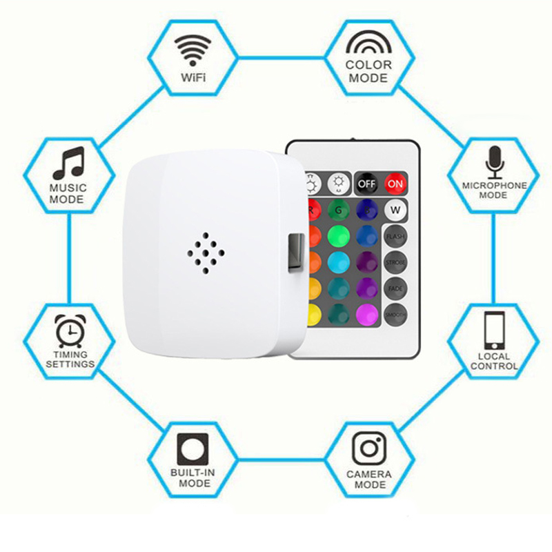 DC12V 16.5ft/5m RGB WiFi Smart Control Flexible LED Strip Light Kit, 30LEDs/M, Work With Alexa & Google Assitant DC12V 16.5ft/5m RGB WiFi Smart Control Flexible LED Strip Light Kit, 30LEDs/M, Work With Alexa & Google Assitant